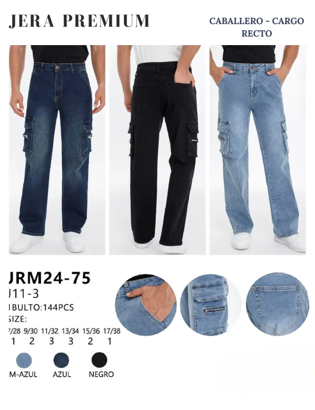 JRM24-75-AZUL - Jeans Hombre Cargo Jera Premium-6-JRM24-75-AZUL