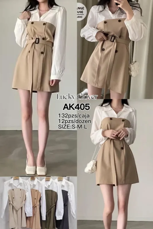 Vestido Casual Doble Boton-AK405