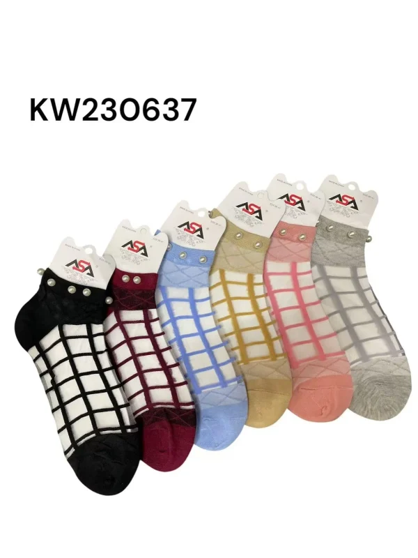 Calcetines con diseño floral y geométrico-KW230637