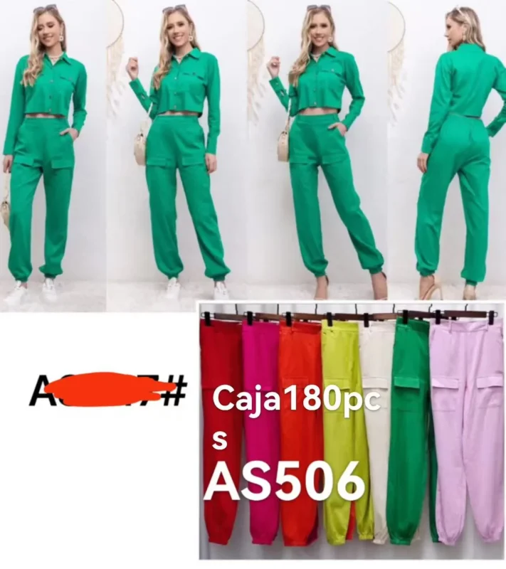Pantalon bolsas tipo cargo-AS506
