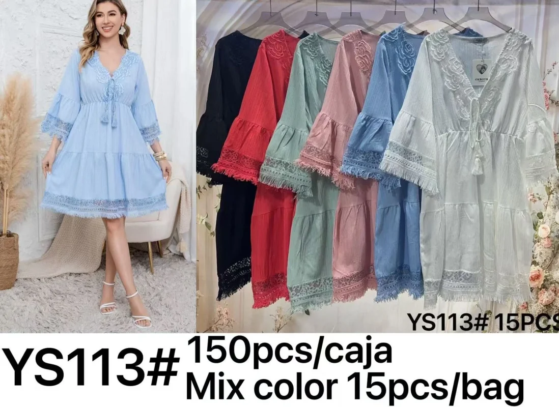 Vestido detalle de flores-YS113