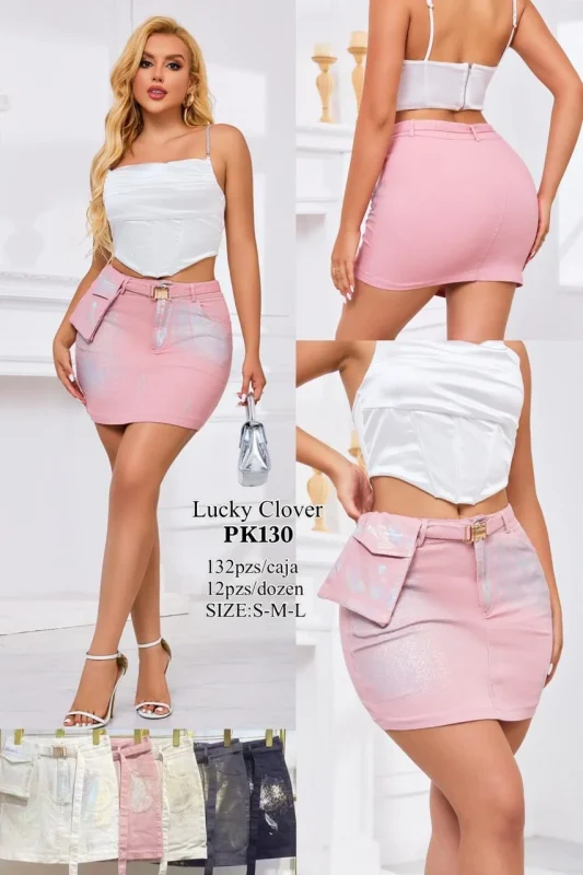 Falda con cinturon y bolso-PK130