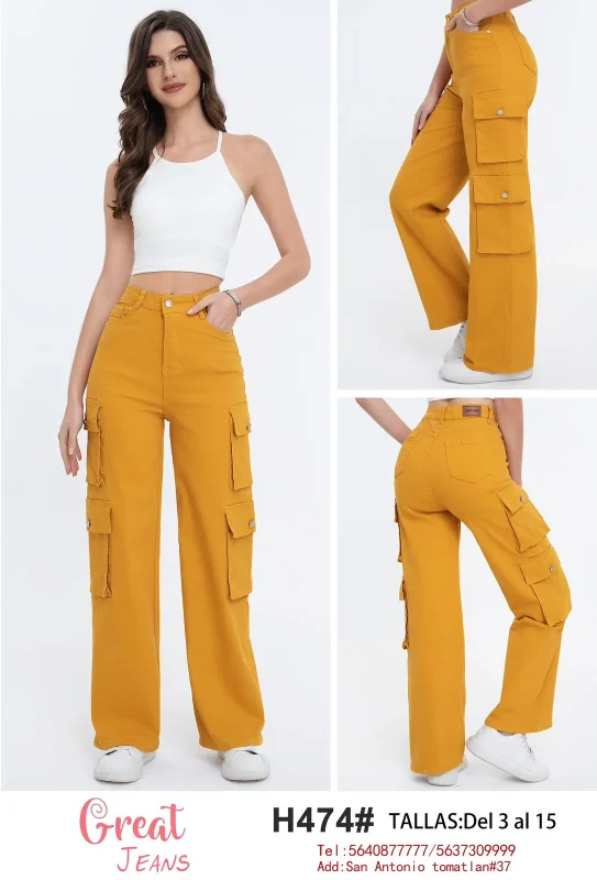 Pantalon cargo colorido-H474