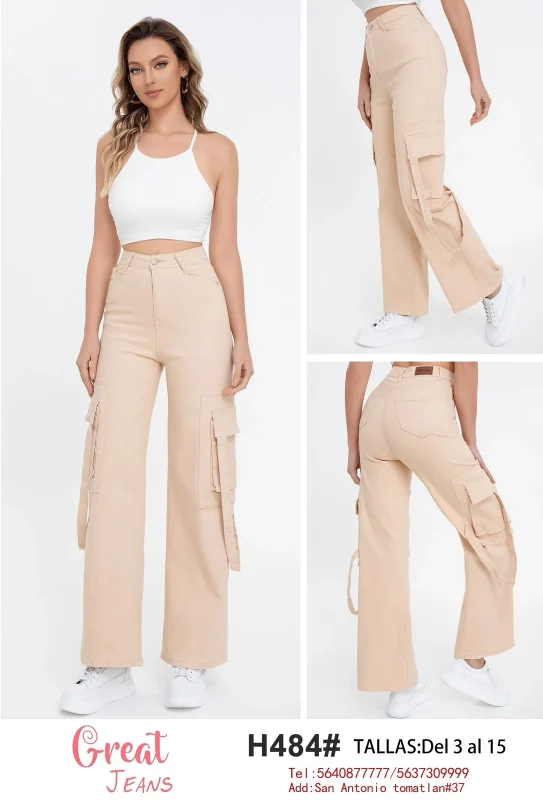 Pantalones Cargo Denim-H484