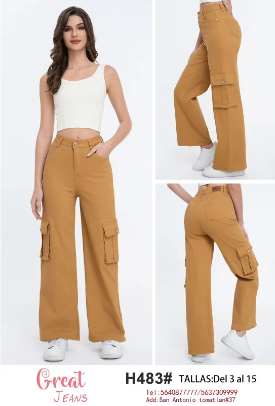 Pantalones Cargo Denim-H483