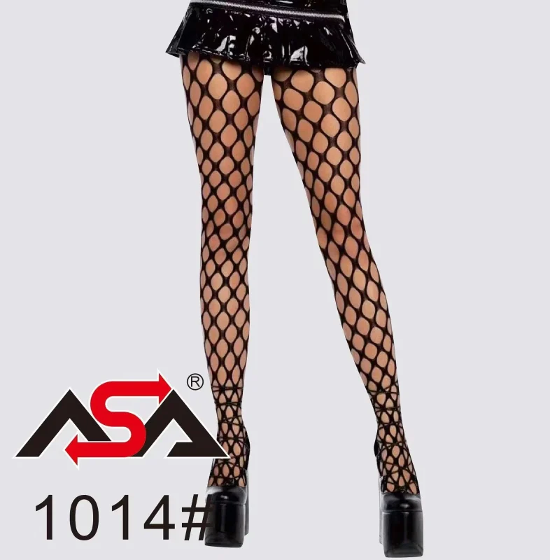 Medias de rejilla con diseño de ojales-1014