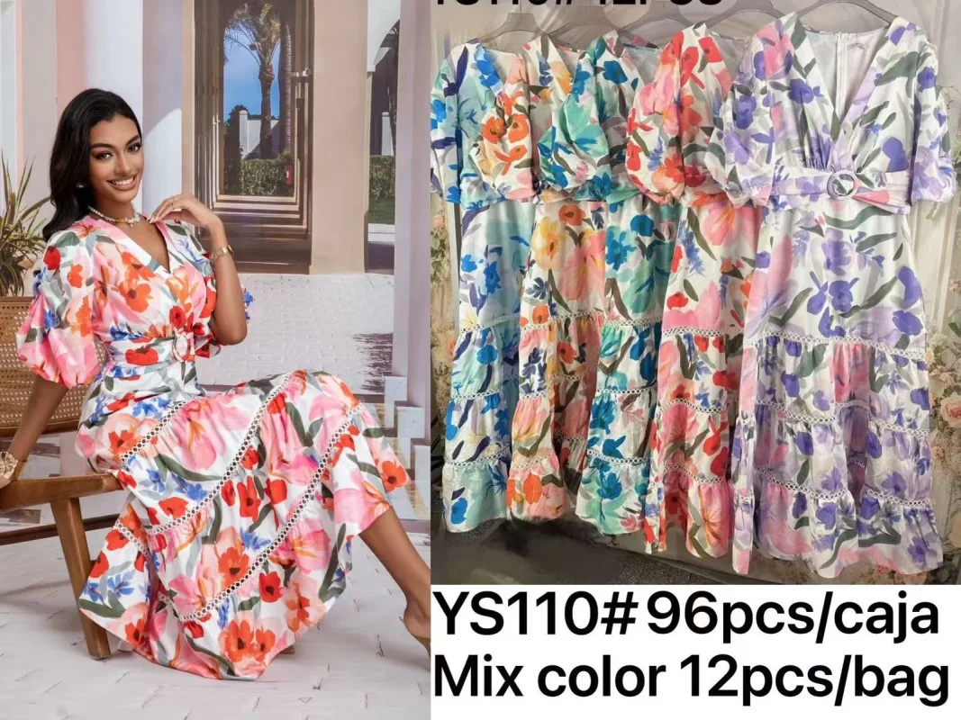 Vestido  con estampado floral-YS110#