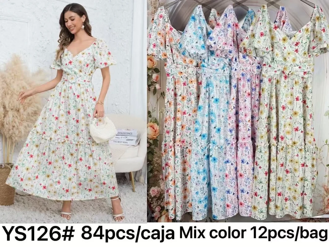 Vestido  con estampado floral-YS126