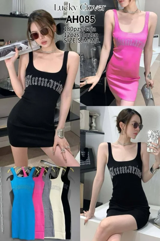 Vestido con texto estampado-AH085