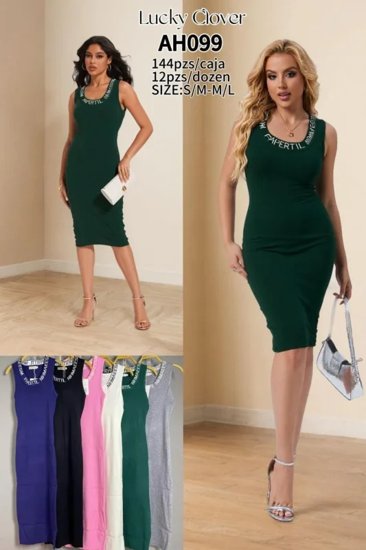 Vestido cuello con texto-AH099