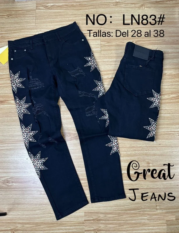 Jeans con parches leopardo-LN83