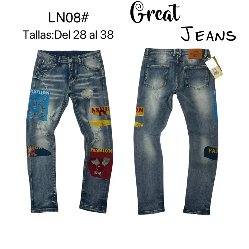Jeans con parches-LN08