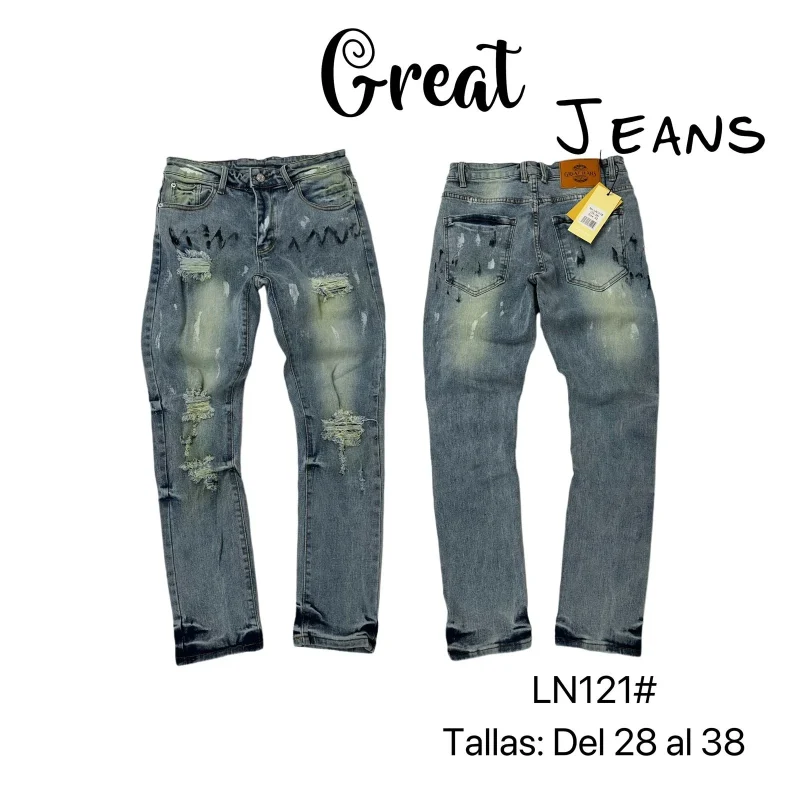 Jeans con desgastes-LN121