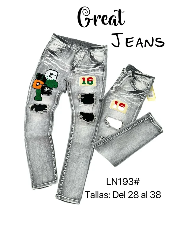 Jeans con parches-LN193