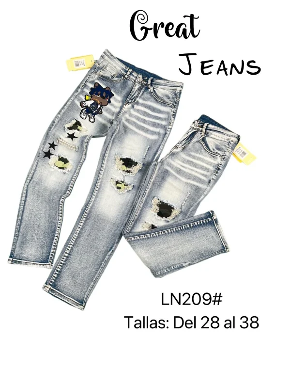 Jeans con parches-LN209