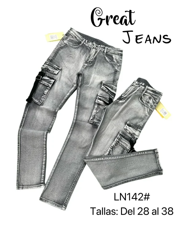 Jeans cargo Hombre-LN142