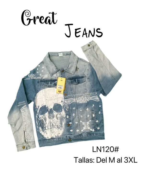 Chamarra de mezclilla estampada-LN120