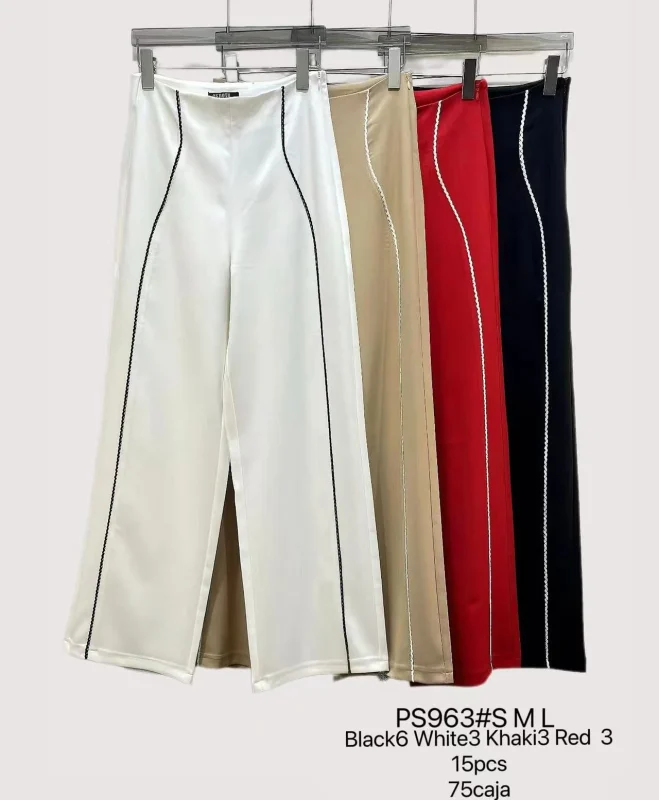 Pantalon con linea decorativa-PS963#