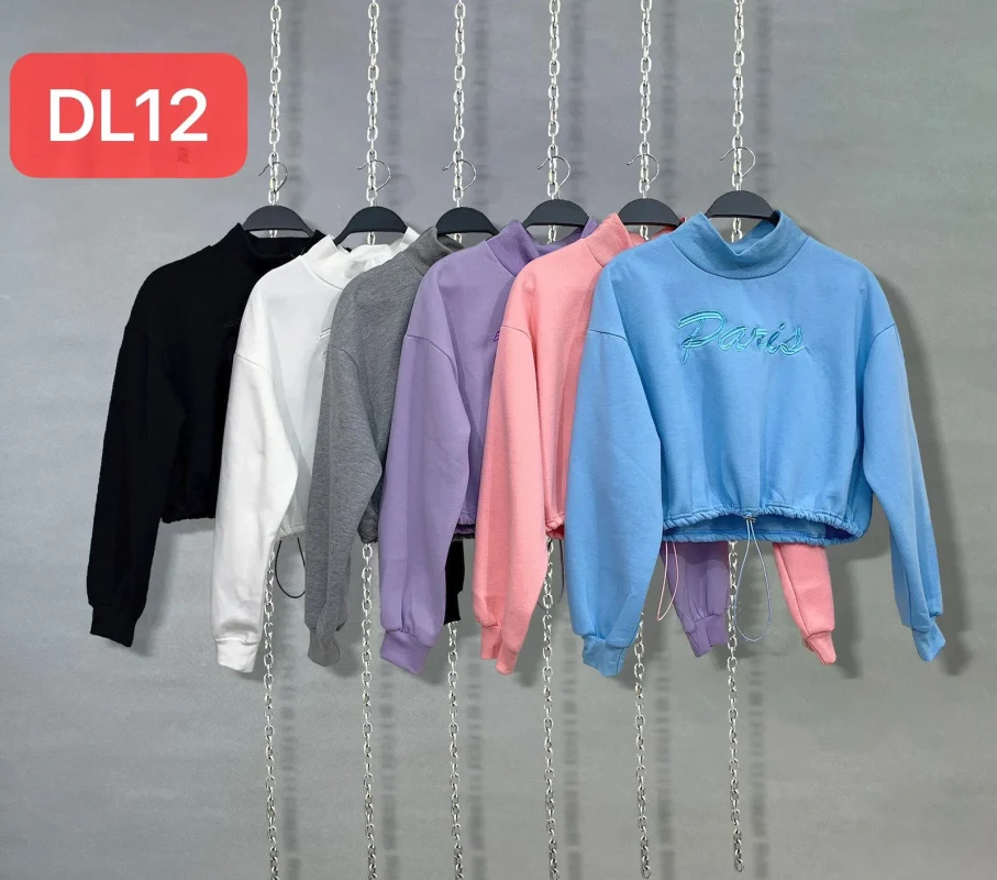 Sudadera cuello alto con ajustador-DL12