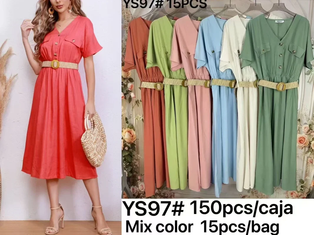 Vestido con cinturon-YS97