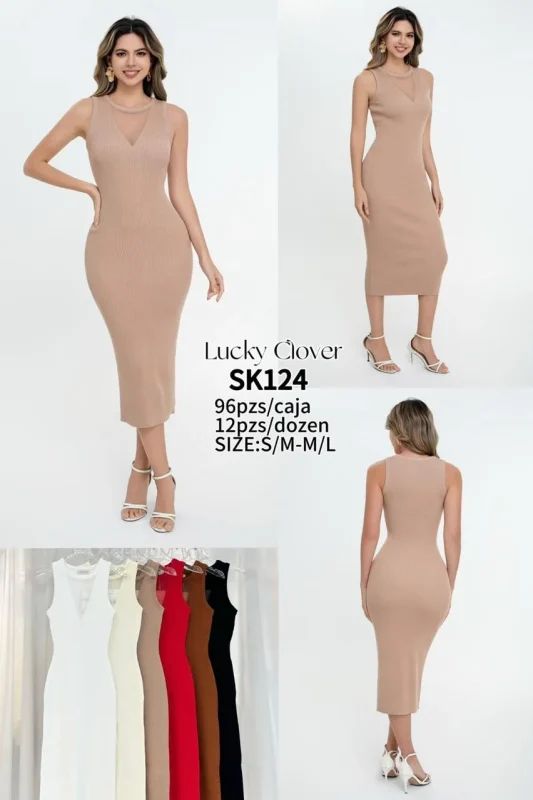 Vestido ajustado sin mangas-SK124
