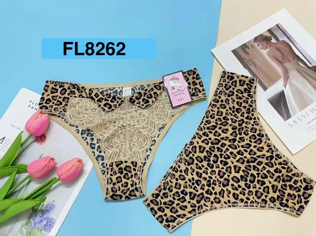 Braguitas de encaje con animal print-FL8262