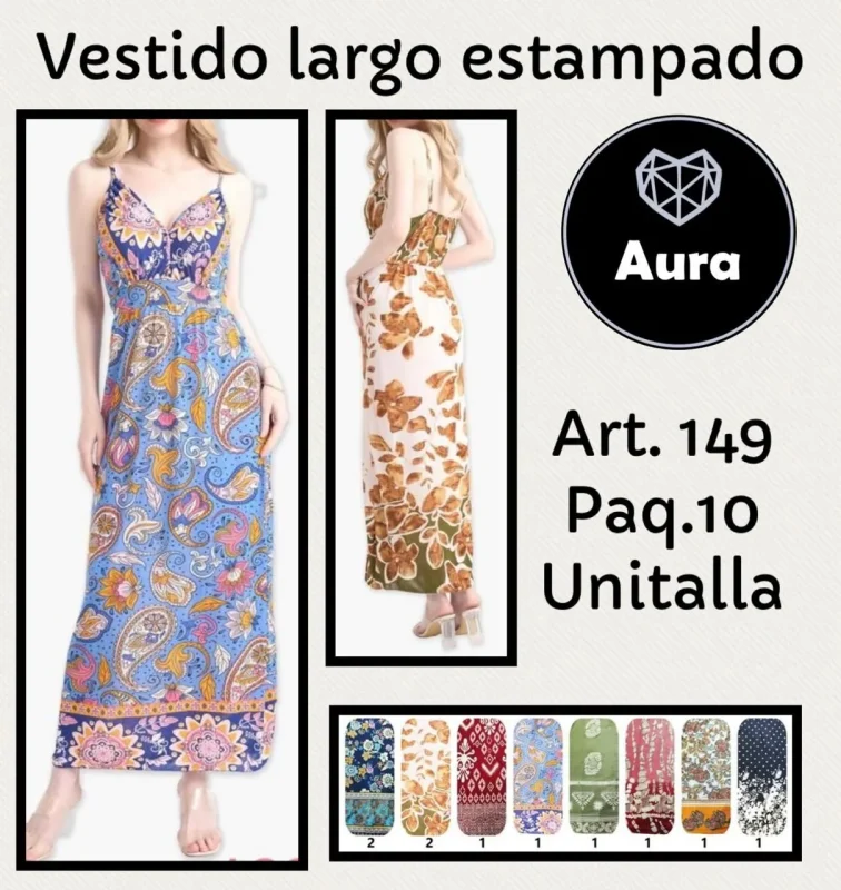 Vestido largo estampado-0-149