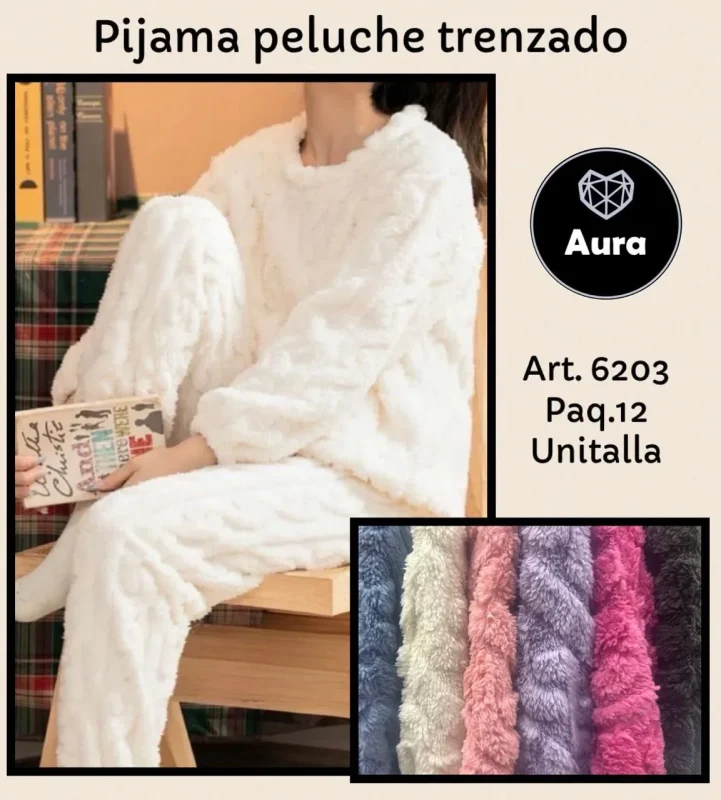 Pijama peluche trenzado-0-6203