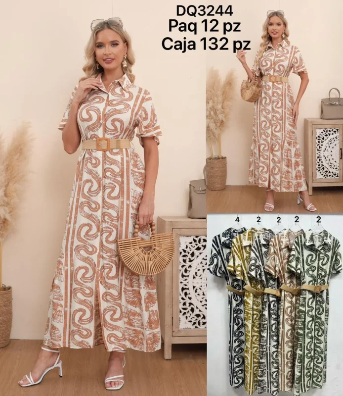 Vestido camisero con estampado-DQ3244