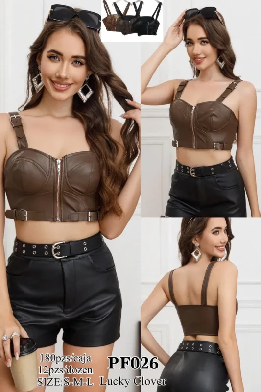 Blusa Corta Con Zipper-PF026