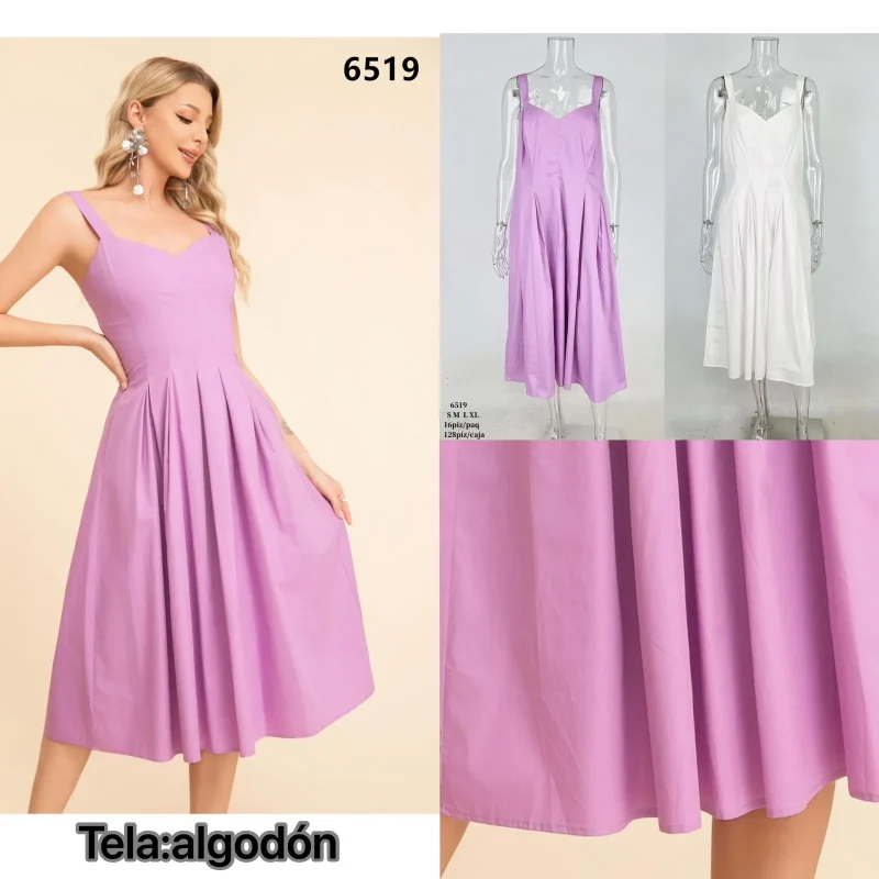 Vestido De Tirantes Moderno-6519-0-6519