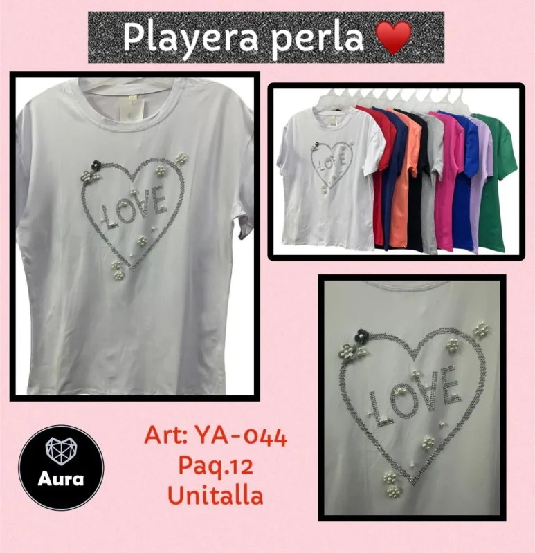 Blusa Love Con Perlas-YA-044