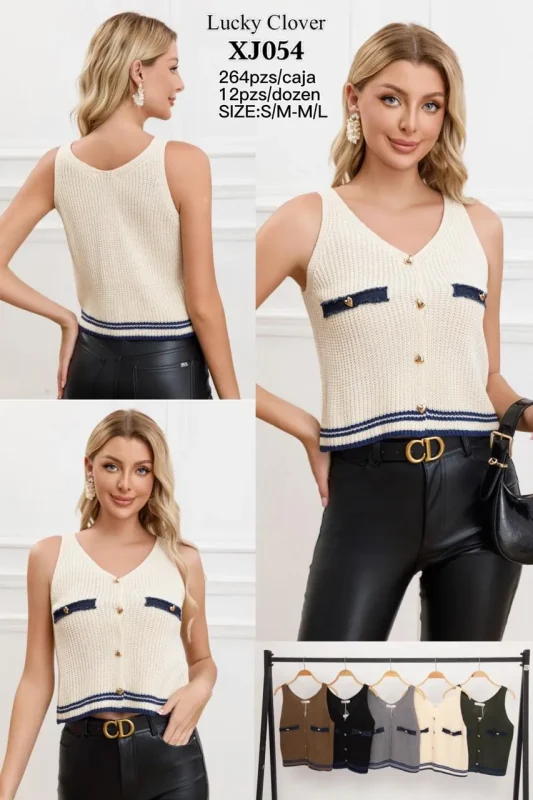 Blusa Tipo Chaleco De Punto-XJ054