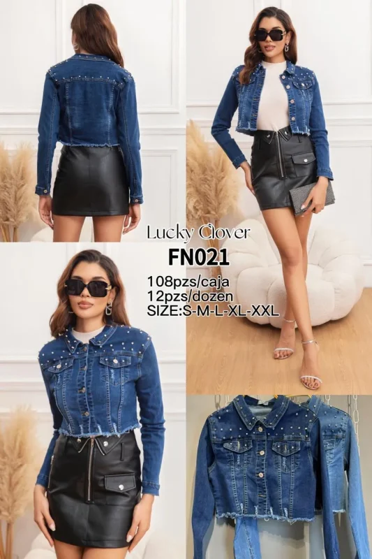 Chamarra Mezclilla Tachonada-FN021