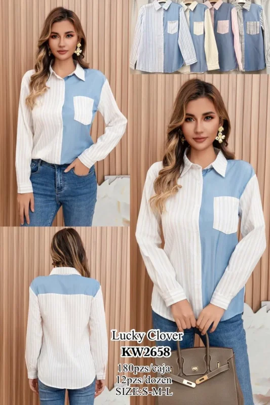 Camisa Rayada Bicolor-KW2658