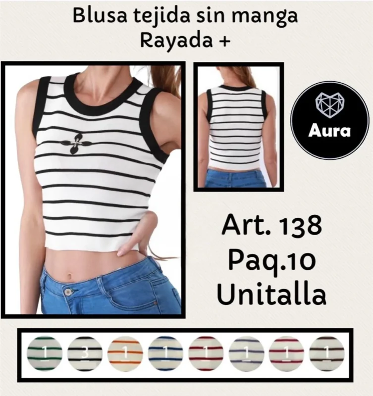 Blusa Tejida Rayada-0-138