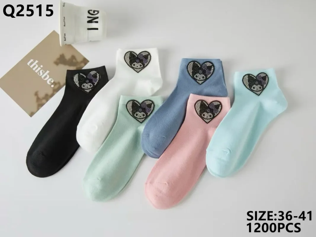 Calcetines con diseño de corazón-Q2515