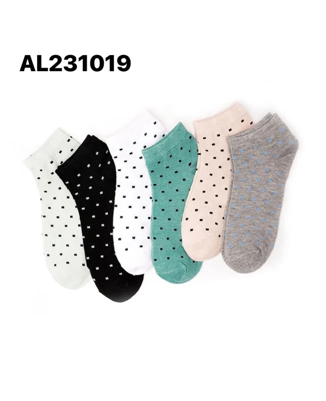 Calcetines de algodón con estampado de puntos-AL231019