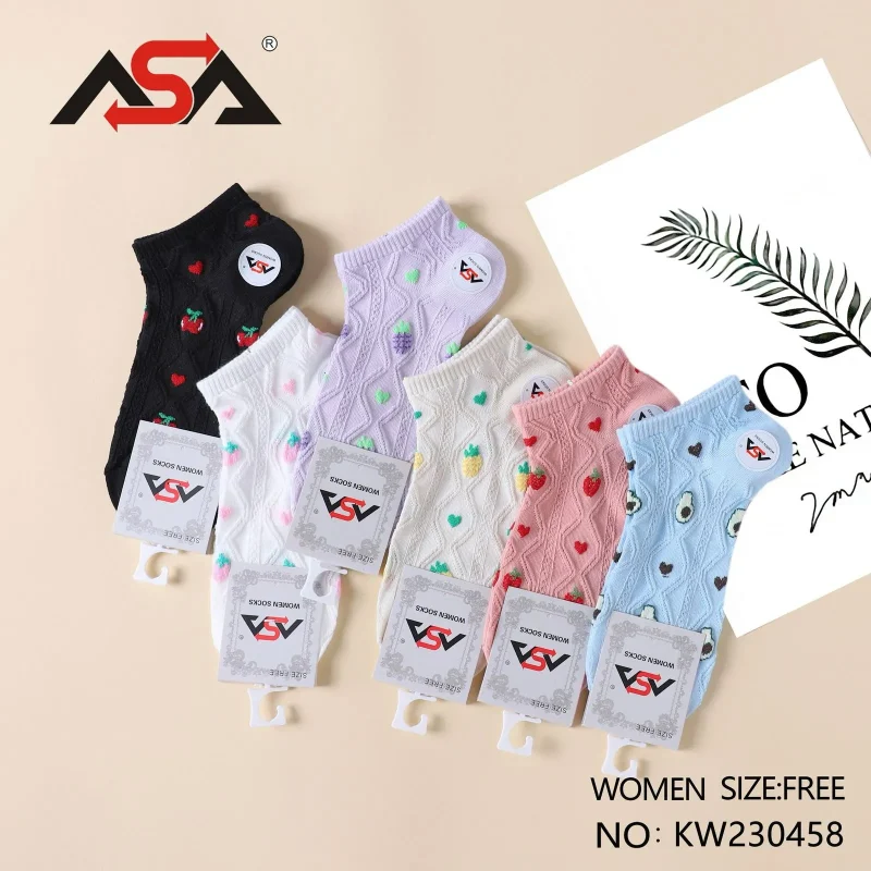 Calcetines de mujer con diseños de frutas-KW230458