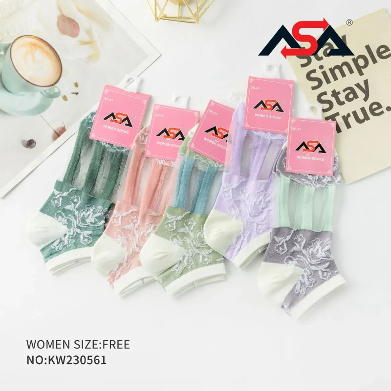 Calcetines de mujer con diseño floral-KW230561