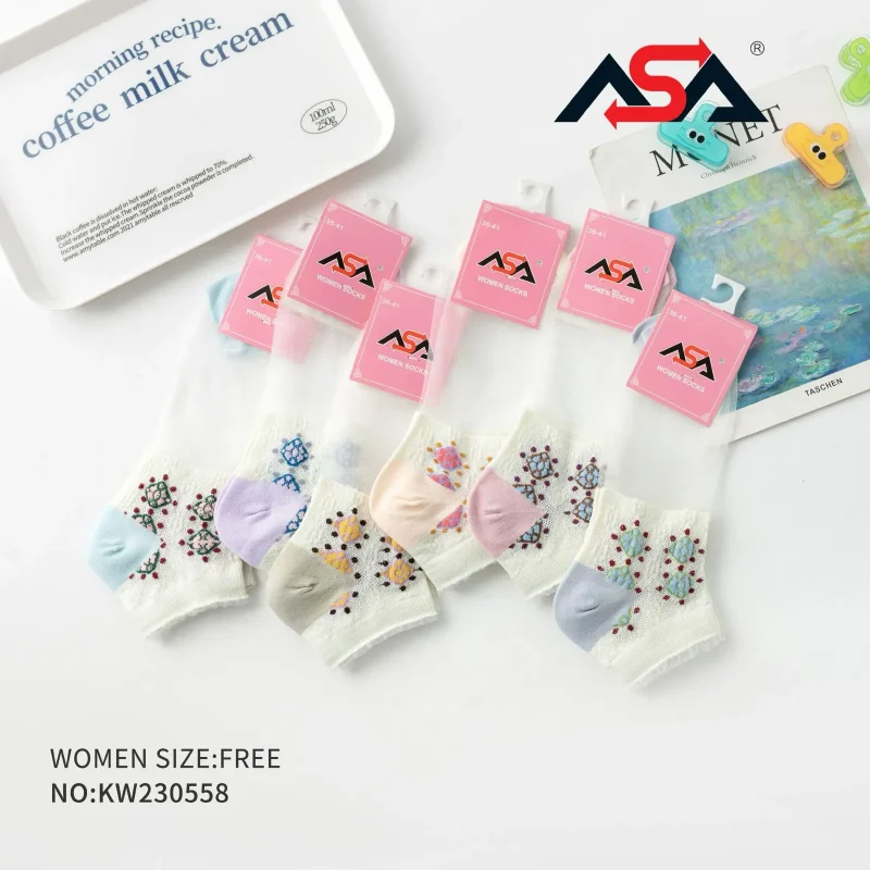 Calcetines de mujer con diseño floral-KW230558