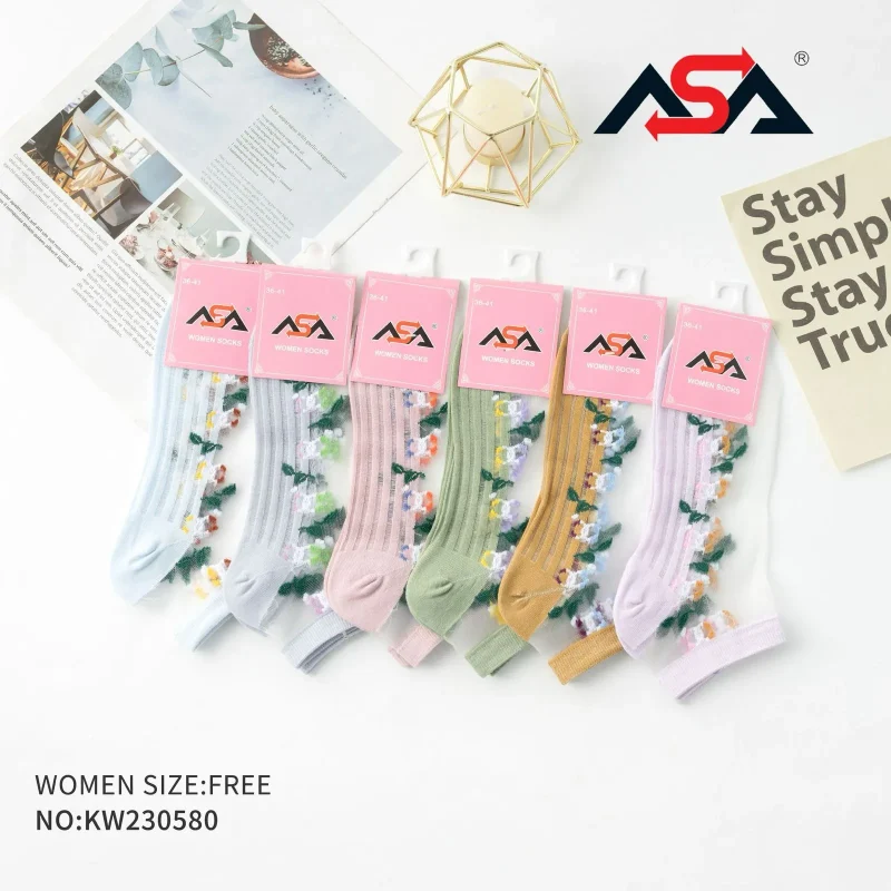 Calcetines de mujer con diseño floral-KW230580