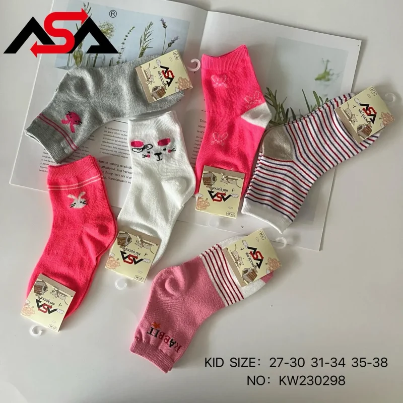 Calcetines de niña con diseños de animales-KW230298