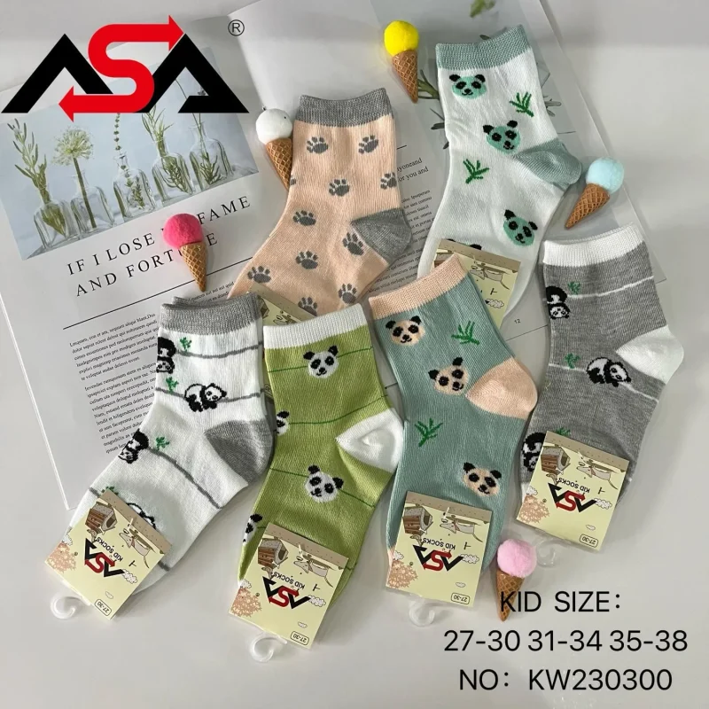 Calcetines de algodón con diseño de panda-KW230300