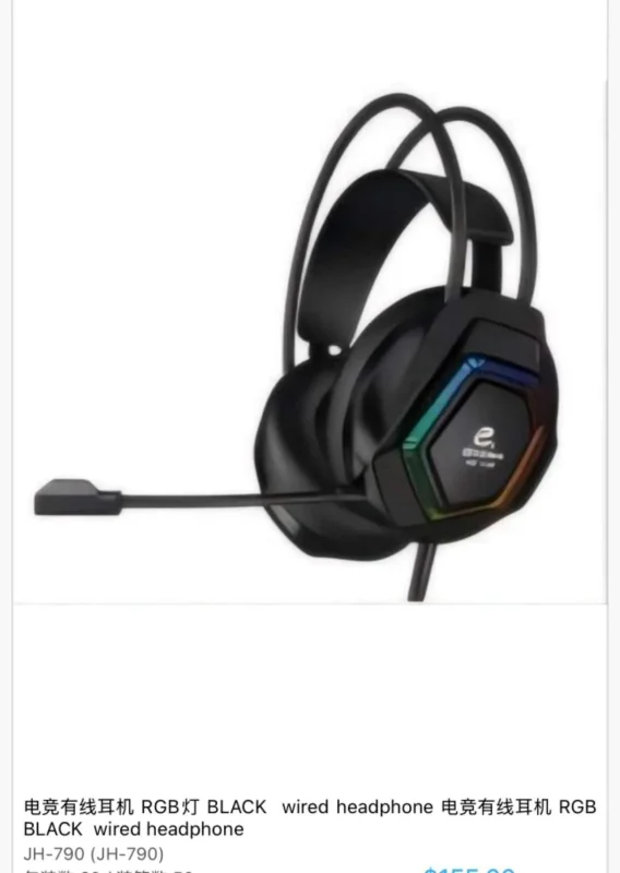 Audífonos con cable RGB Lampara-JH-790