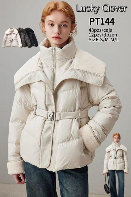 Abrigo acolchado con cinturón-PT144