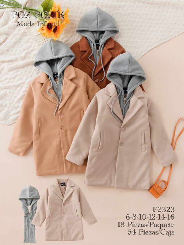 Abrigo con capucha para niño-F2323