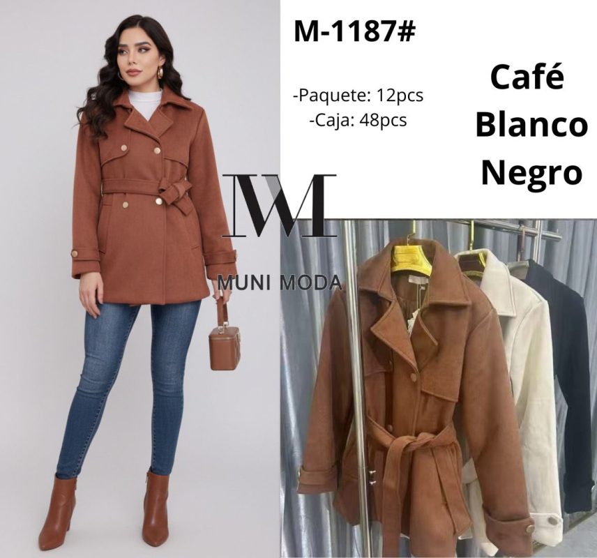 Abrigo con cinturón Muni Moda-M-1187