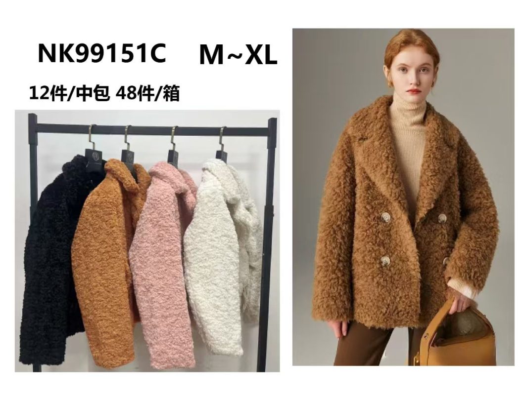 Abrigo de borreguito doble botonadura-NK99151C