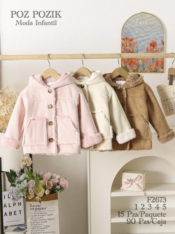 Abrigo infantil con capucha-F2673